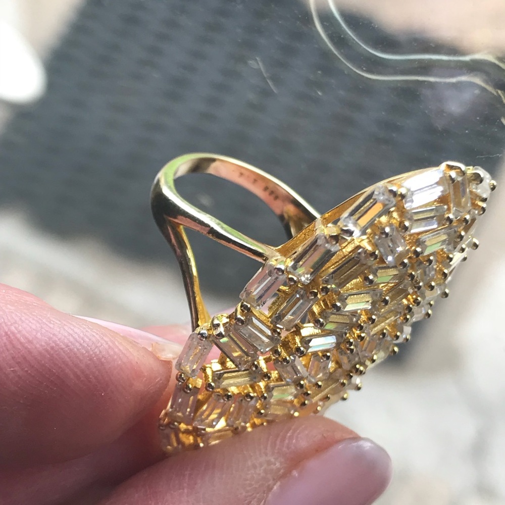 Fab Gold Plated 925 &CZ Baguettes - Picture 4 of 5